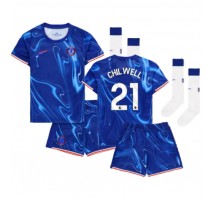Chelsea Ben Chilwell #21 Koszulka Podstawowa dzieci 2024-25 Krótki Rękaw (+ krótkie spodenki)